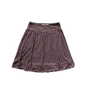 Y2K Derek Heart Bubble Skirt M Brown Thick Elastic Waist Beachy Fairy Forest